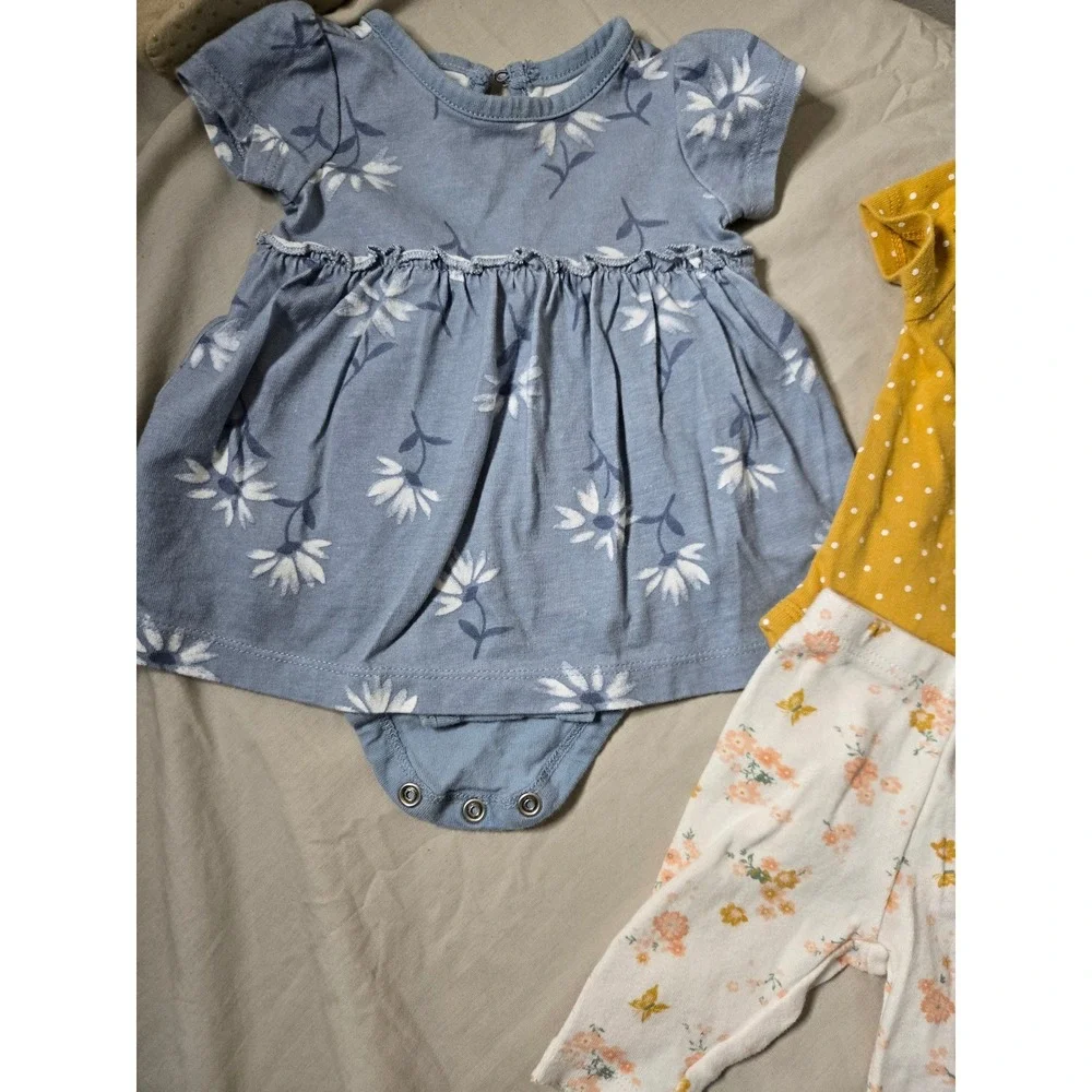 Carters‎ Baby Girl Newborn Outfit Lot Floral Polka Dot Bunny 3 Sets